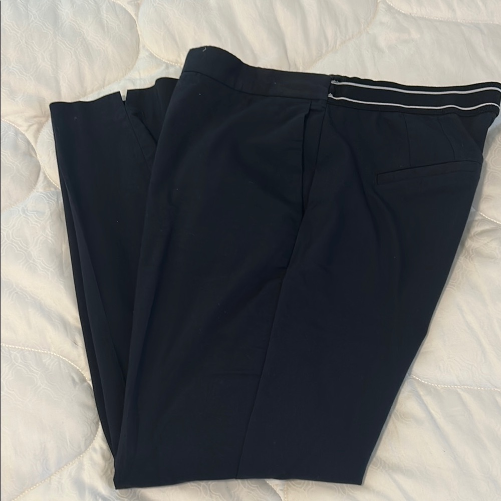 Zara Women Black Pants with Stripe Detail